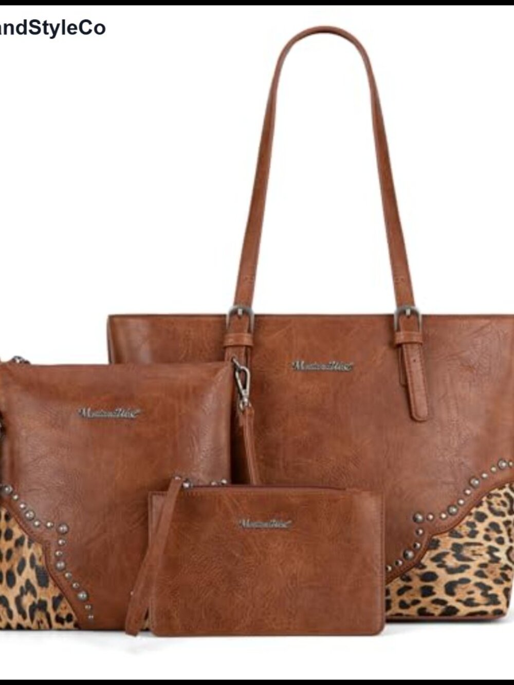 Montana West 3Pc Faux Leather Tote Crossbody Wallet Set Western Handbag